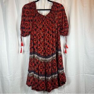 jets australia by jessika allen paisley printed tassel off shoulder dress